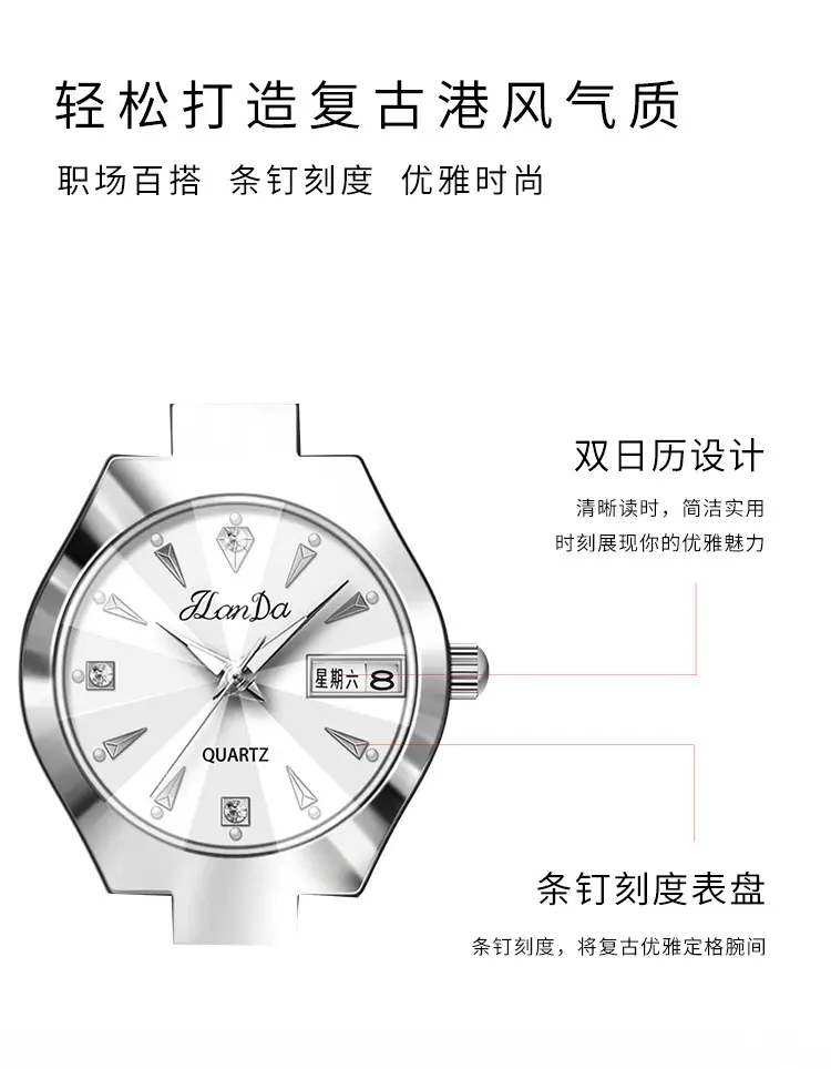 Tungsten Steel Women's Quartz Watch Black — feature 8