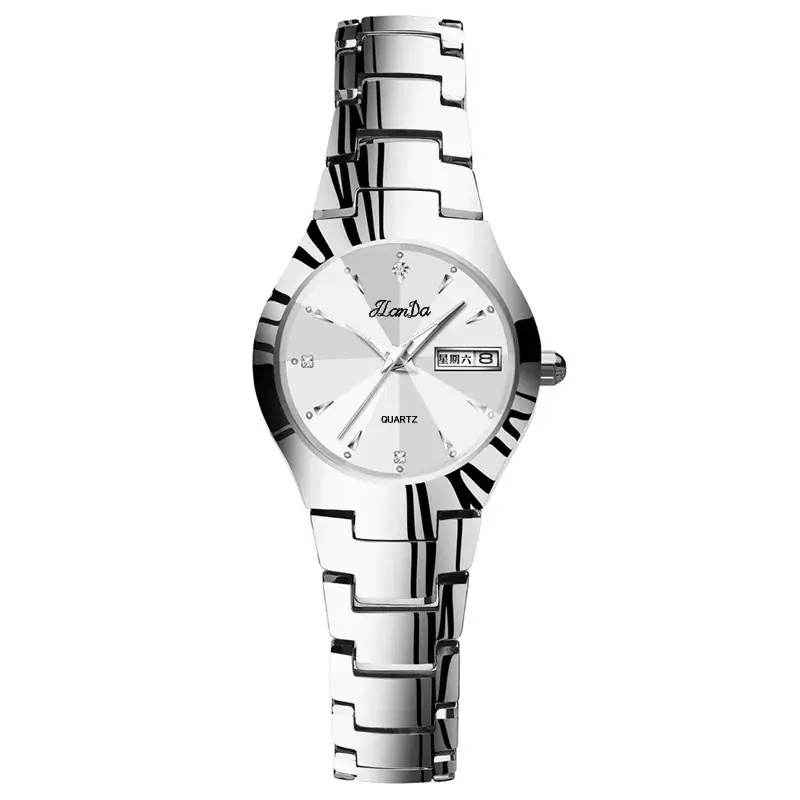Tungsten Steel Women's Quartz Watch Black - Image 2
