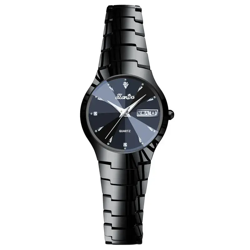Tungsten Steel Women's Quartz Watch Black - Image 4