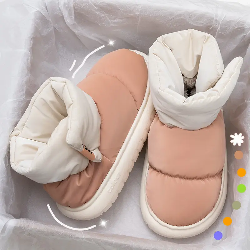 Waterproof Cotton Slippers for Women 2026 New Model Indoor Home Autumn and Winter Slippers with Fleece Lining, Warm, Non-Slip, Thick-Soled, for Men and Women - Image 5