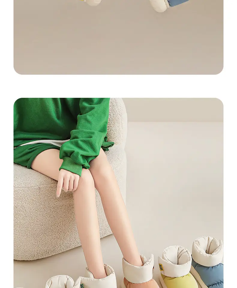 Waterproof Cotton Slippers for Women 2026 New Model Indoor Home Autumn and Winter Slippers with Fleece Lining, Warm, Non-Slip, Thick-Soled, for Men and Women — feature 10
