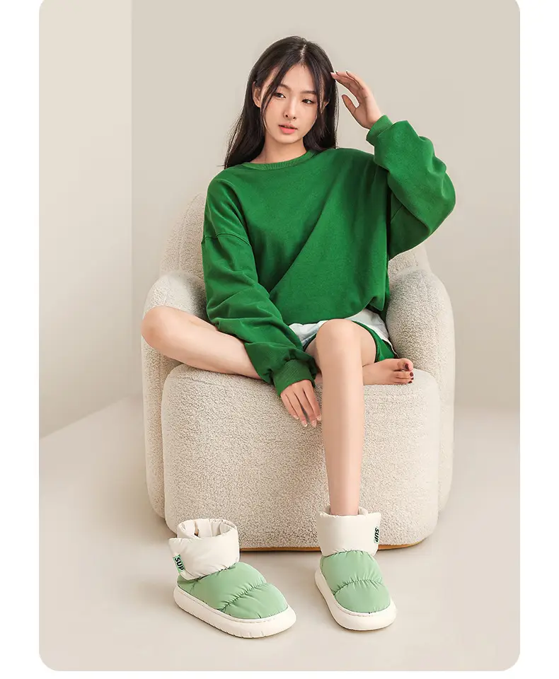 Waterproof Cotton Slippers for Women 2026 New Model Indoor Home Autumn and Winter Slippers with Fleece Lining, Warm, Non-Slip, Thick-Soled, for Men and Women — feature 12