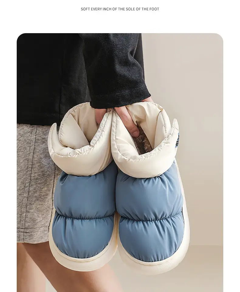 Waterproof Cotton Slippers for Women 2026 New Model Indoor Home Autumn and Winter Slippers with Fleece Lining, Warm, Non-Slip, Thick-Soled, for Men and Women — feature 13