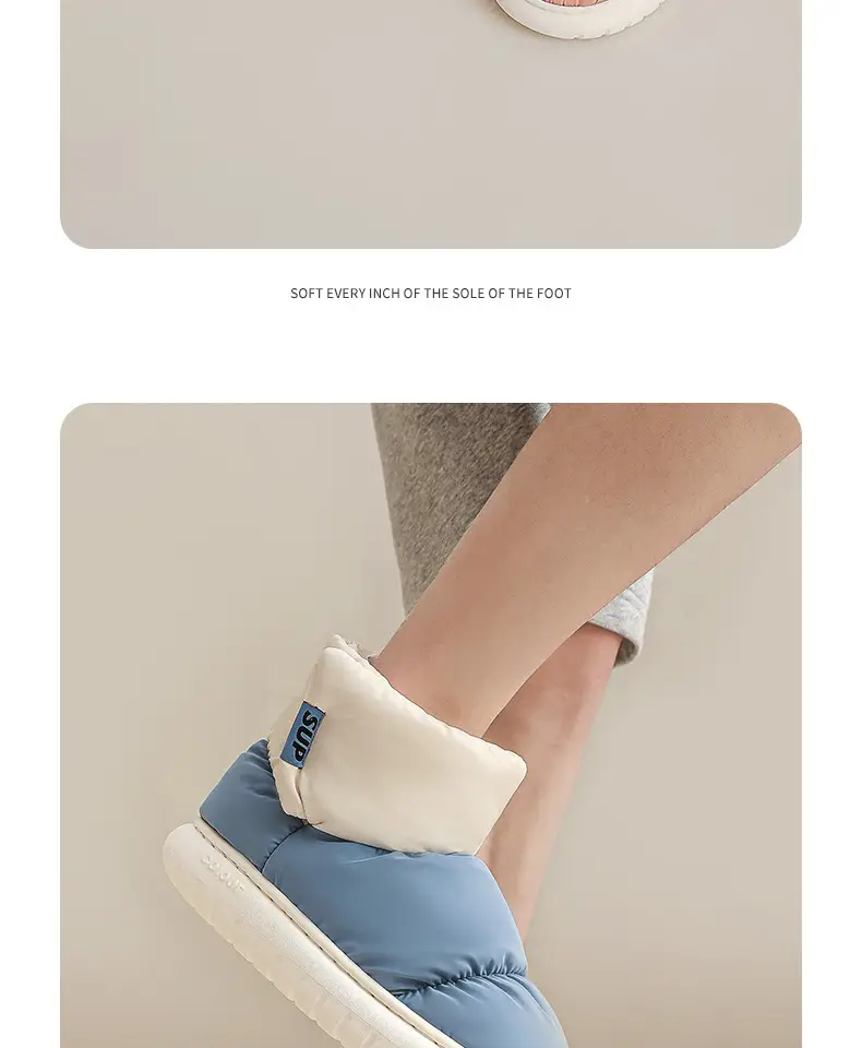 Waterproof Cotton Slippers for Women 2026 New Model Indoor Home Autumn and Winter Slippers with Fleece Lining, Warm, Non-Slip, Thick-Soled, for Men and Women — feature 15