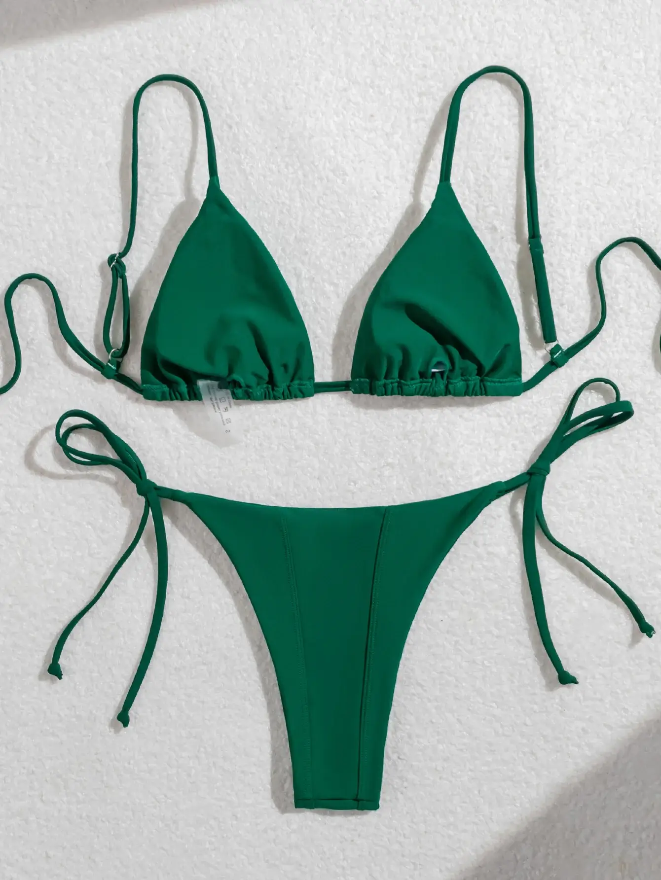 Women's Black Split Bikini Pure Color Export — feature 15