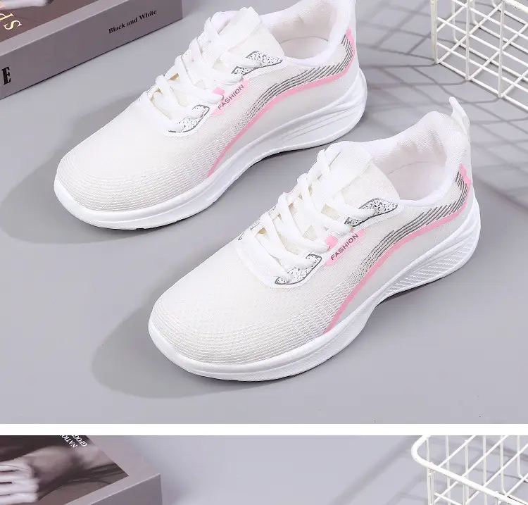 2025 Autumn New Sports Spring and Autumn Shoes Mesh Breathable Fly Knitted Lightweight Mesh Shoes Running Shoes Non-Slip Lightweight Women's Shoes — feature 17