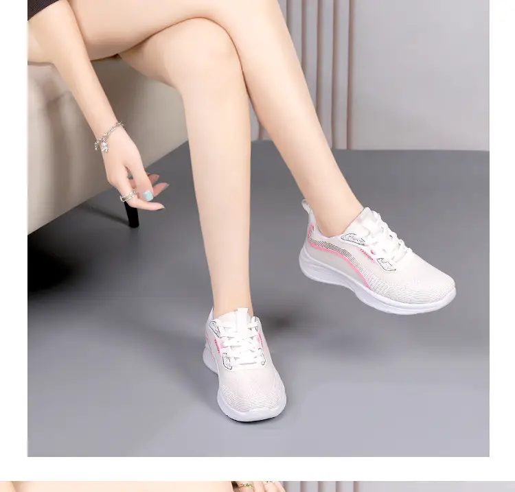 2025 Autumn New Sports Spring and Autumn Shoes Mesh Breathable Fly Knitted Lightweight Mesh Shoes Running Shoes Non-Slip Lightweight Women's Shoes — feature 19