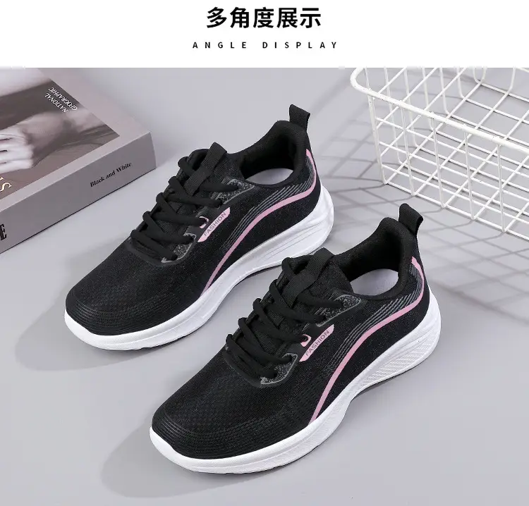 2025 Autumn New Sports Spring and Autumn Shoes Mesh Breathable Fly Knitted Lightweight Mesh Shoes Running Shoes Non-Slip Lightweight Women's Shoes — feature 21
