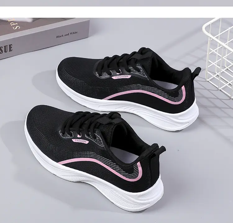 2025 Autumn New Sports Spring and Autumn Shoes Mesh Breathable Fly Knitted Lightweight Mesh Shoes Running Shoes Non-Slip Lightweight Women's Shoes — feature 22