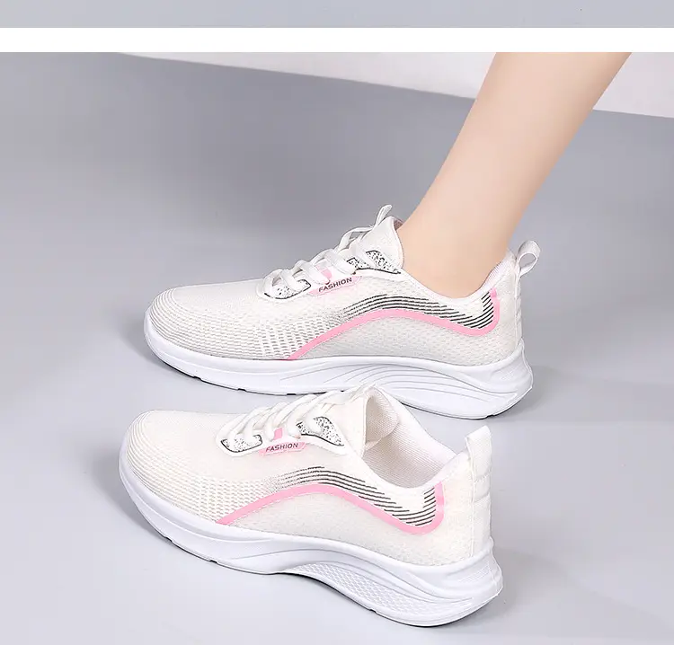 2025 Autumn New Sports Spring and Autumn Shoes Mesh Breathable Fly Knitted Lightweight Mesh Shoes Running Shoes Non-Slip Lightweight Women's Shoes — feature 23