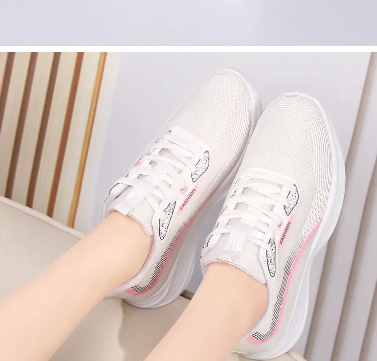2025 Autumn New Sports Spring and Autumn Shoes Mesh Breathable Fly Knitted Lightweight Mesh Shoes Running Shoes Non-Slip Lightweight Women's Shoes — feature 24