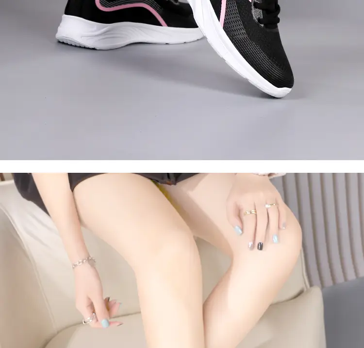 2025 Autumn New Sports Spring and Autumn Shoes Mesh Breathable Fly Knitted Lightweight Mesh Shoes Running Shoes Non-Slip Lightweight Women's Shoes — feature 27