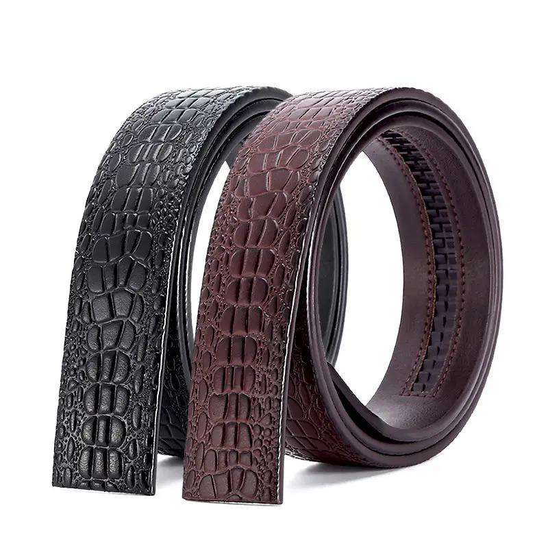 Men's Black Croc Leather Belt with Automatic Buckle - Image 15