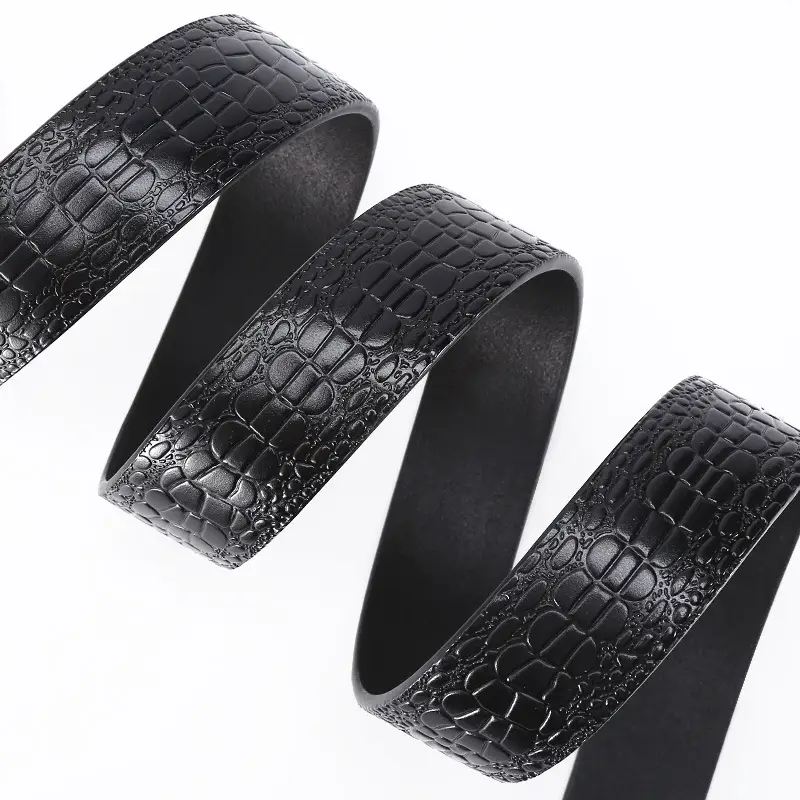 Men's Black Croc Leather Belt with Automatic Buckle - Image 17