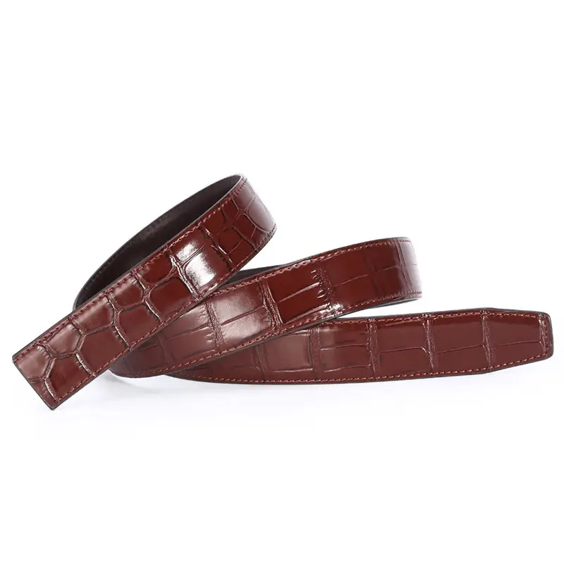 Men's Black Croc Leather Belt with Automatic Buckle - Image 18