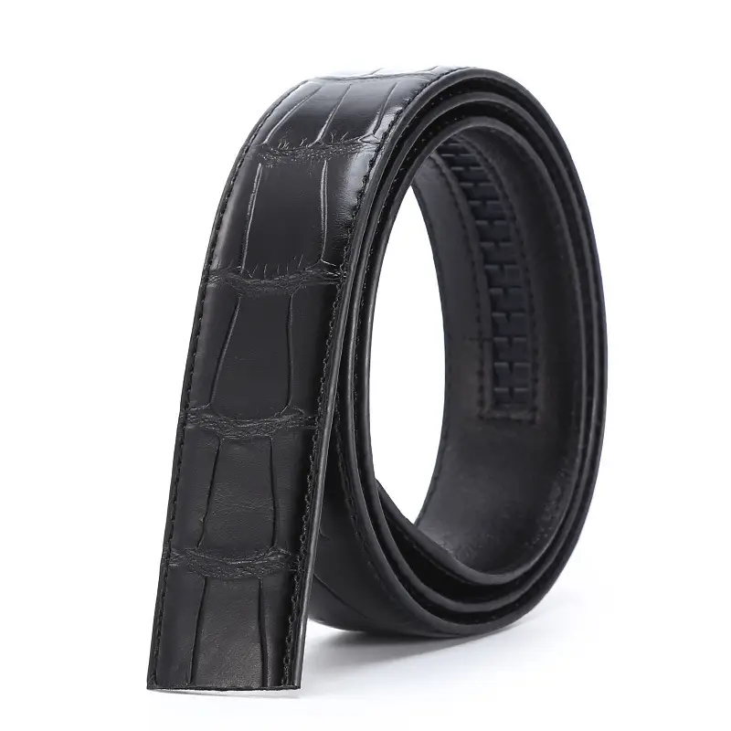 Men's Black Croc Leather Belt with Automatic Buckle - Image 11