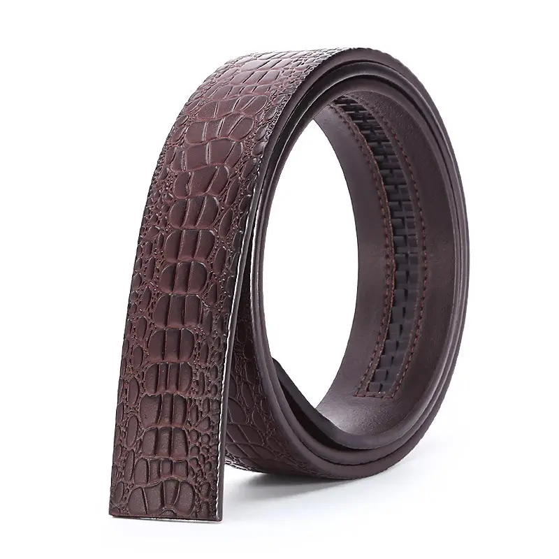 Men's Black Croc Leather Belt with Automatic Buckle - Image 13