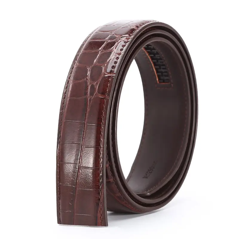 Men's Black Croc Leather Belt with Automatic Buckle - Image 8