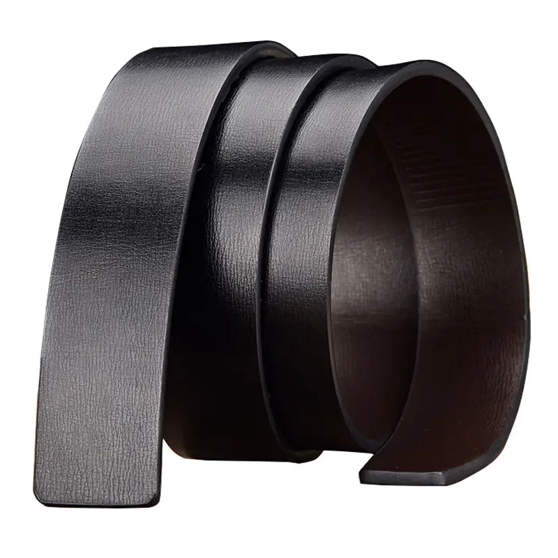 Men's Black Cowhide Belt No Buckle Vintage Craftsmanship - Image 5