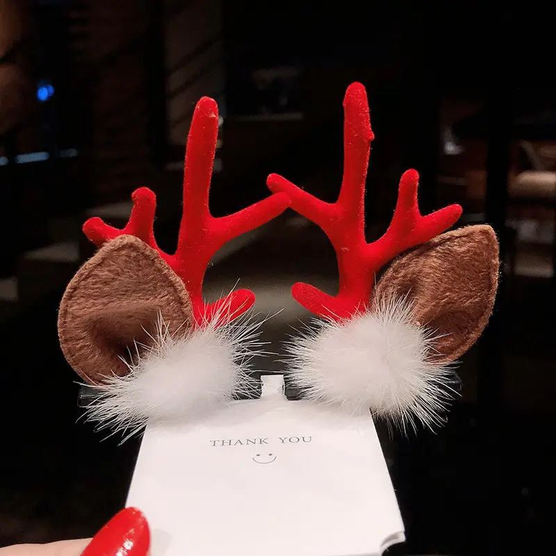 Christmas Deer Antlers Hairpin for Women