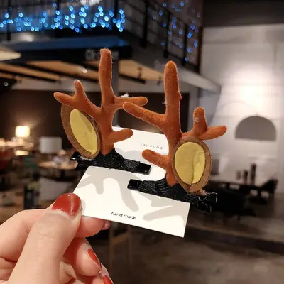 Christmas Deer Antlers Hairpin for Women