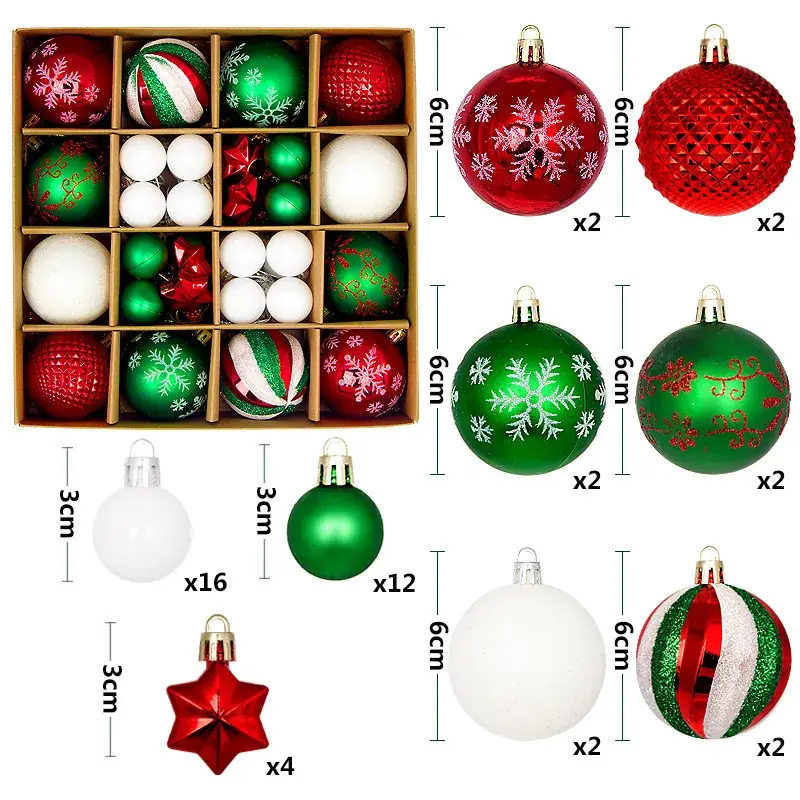 Cross-Country Christmas Ball Decor 44Pcs Electroplated 3-6cm - Image 11