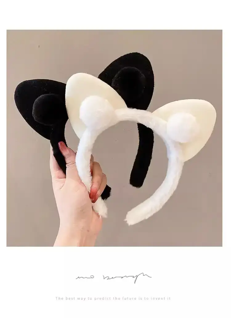Plush Cat Ear Headband for Girls Girls Soft Anti-Collapse — feature 3