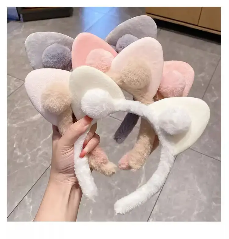 Plush Cat Ear Headband for Girls Girls Soft Anti-Collapse — feature 5