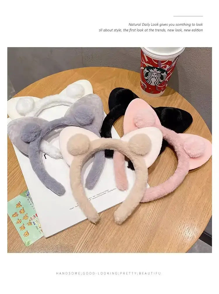 Plush Cat Ear Headband for Girls Girls Soft Anti-Collapse — feature 6