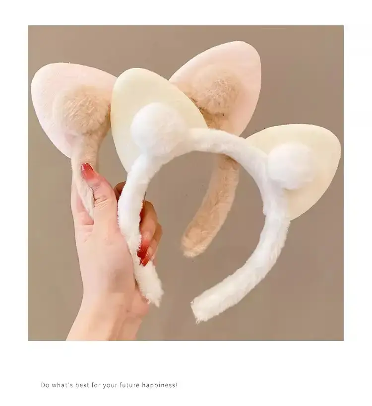 Plush Cat Ear Headband for Girls Girls Soft Anti-Collapse — feature 7