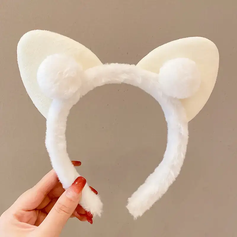 Plush Cat Ear Headband for Girls Girls Soft Anti-Collapse - Image 2