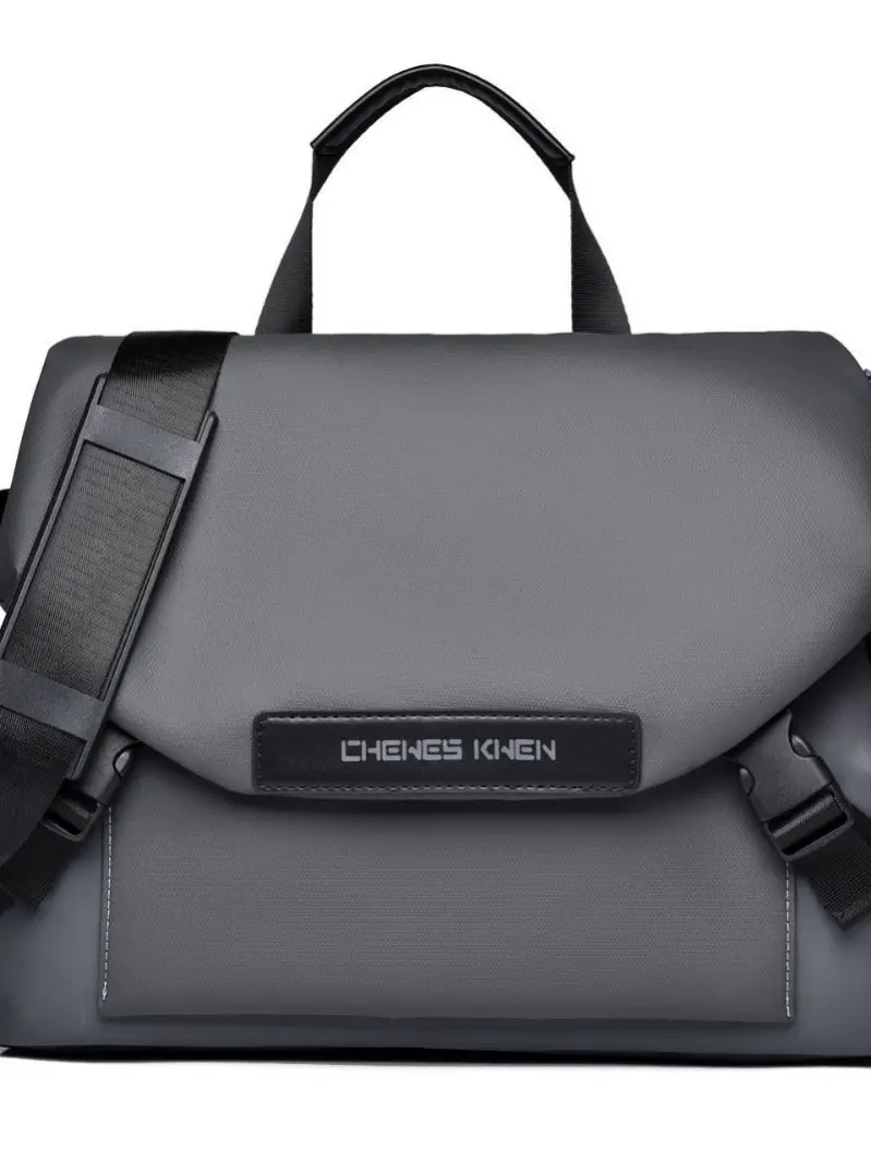Men's Black Crossbody Messenger Bag Oxford Cloth Ins - Image 3