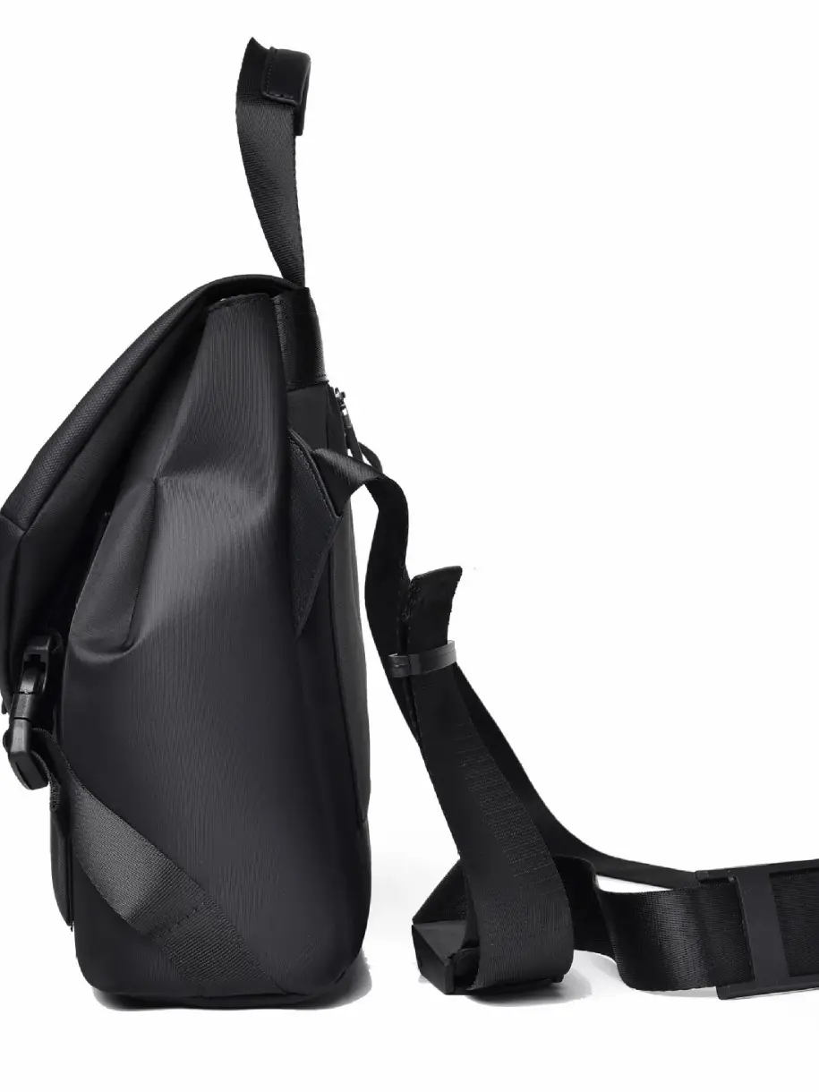 Men's Black Crossbody Messenger Bag Oxford Cloth Ins - Image 4