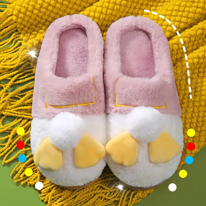 Women's cotton slippers winter 2023 new indoor home thick bottom non-slip cute plush autumn and winter cotton slippers - Image 7