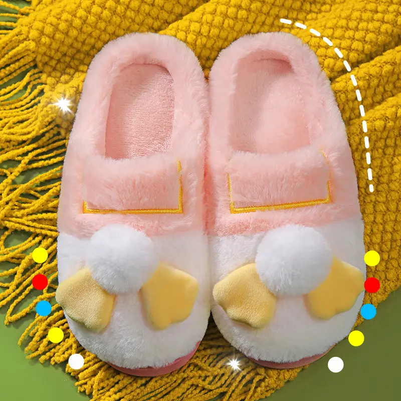 Women's cotton slippers winter 2023 new indoor home thick bottom non-slip cute plush autumn and winter cotton slippers - Image 8