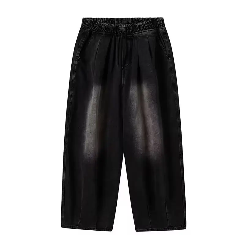 Elastatic Oversize Jeans Men Women Japanese Style Loose Dipping Wide Leg Pants — feature 7