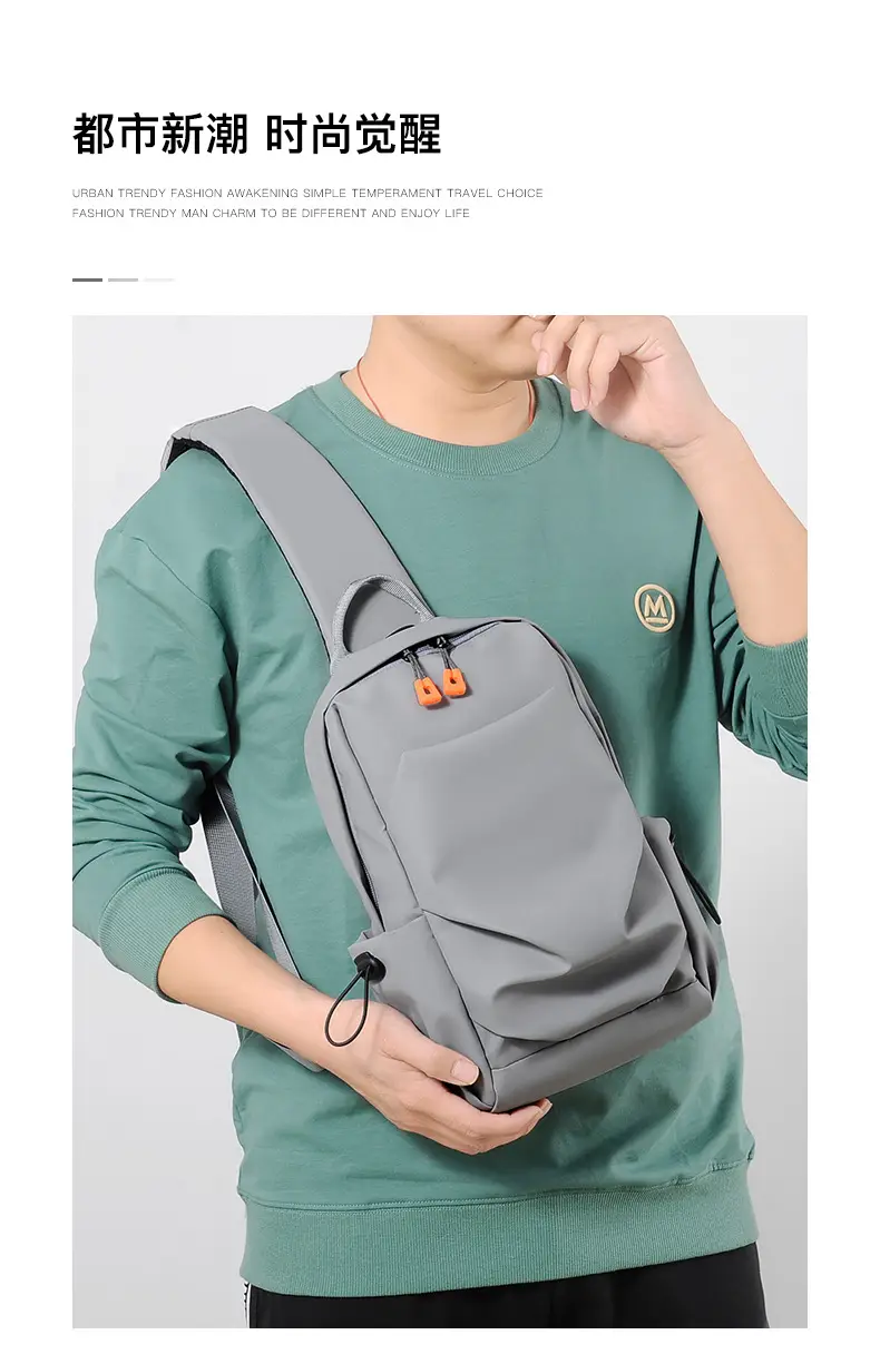 Men's Black Crossbody Backpack Korean Style Multifunctional Casual — feature 2