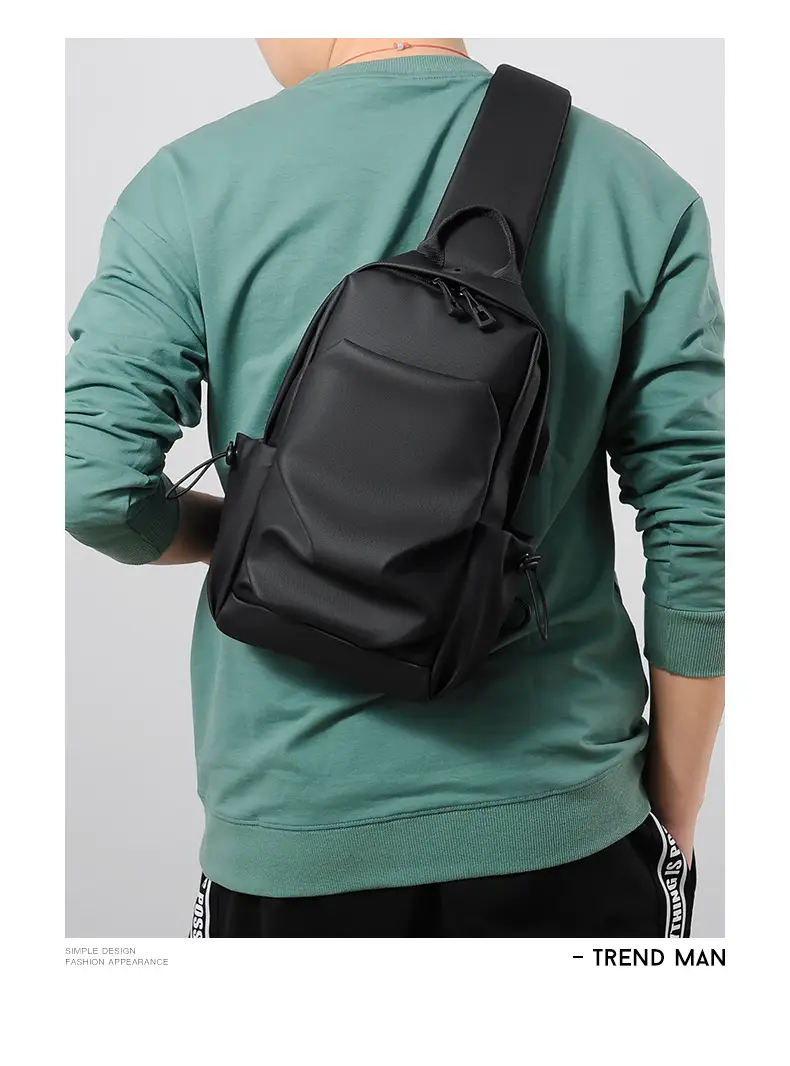 Men's Black Crossbody Backpack Korean Style Multifunctional Casual — feature 3