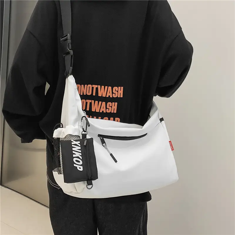 Men's Japanese Style Shoulder Messenger Bag Black Large Capacity - Image 6
