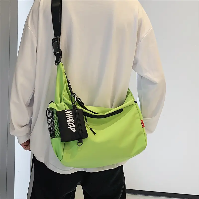 Men's Japanese Style Shoulder Messenger Bag Black Large Capacity - Image 7