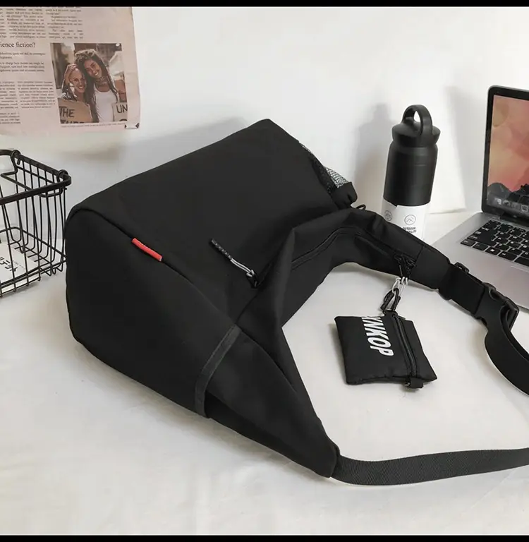 Men's Japanese Style Shoulder Messenger Bag Black Large Capacity — feature 24