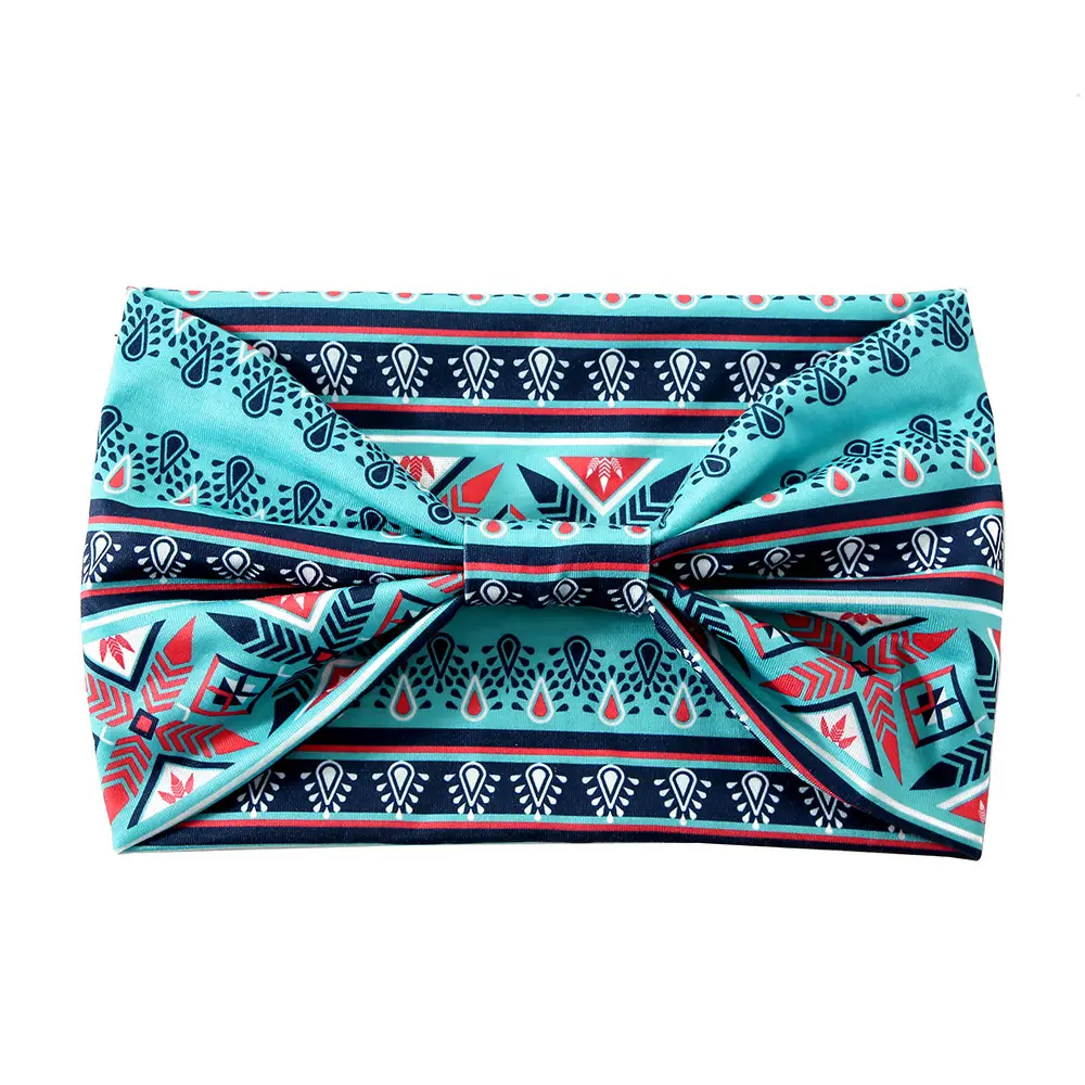 Orange Printed Hair Band with Elastic Wrap — feature 13