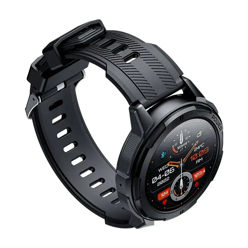 Black Bluetooth Smart Watch with Blood Oxygen & 3-Pointed Design - Image 4