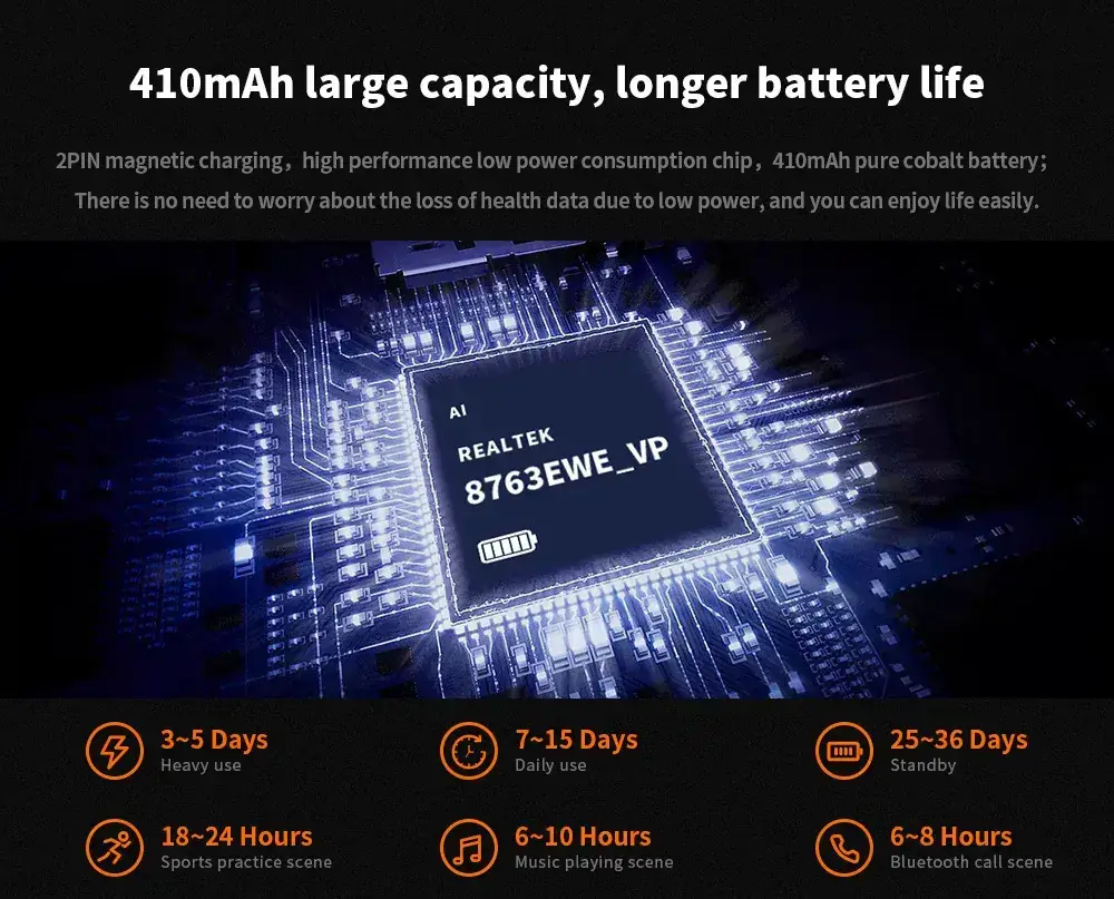 Black Bluetooth Smart Watch with Blood Oxygen & 3-Pointed Design — feature 14