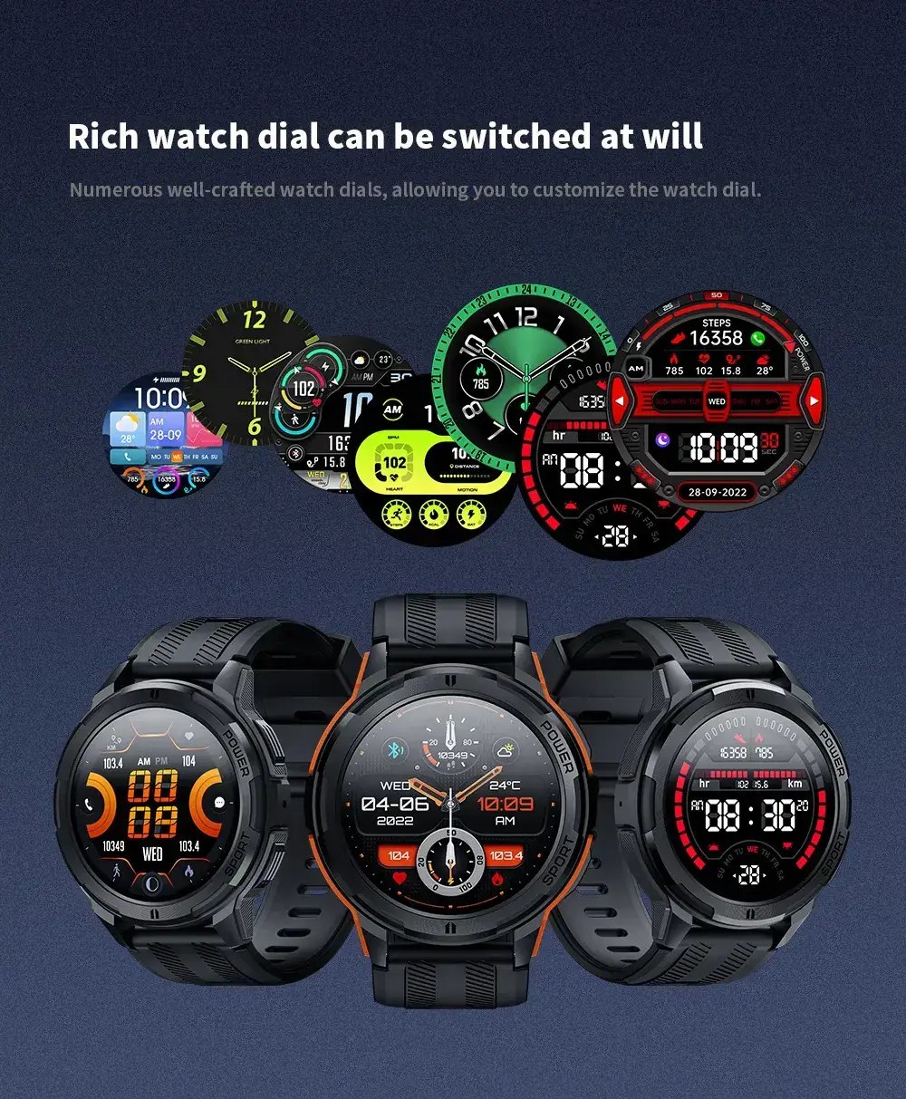 Black Bluetooth Smart Watch with Blood Oxygen & 3-Pointed Design — feature 17