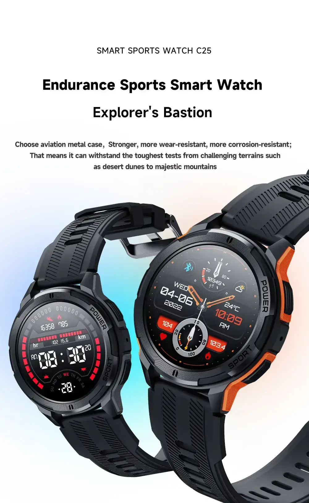 Black Bluetooth Smart Watch with Blood Oxygen & 3-Pointed Design — feature 4
