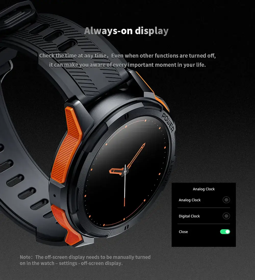 Black Bluetooth Smart Watch with Blood Oxygen & 3-Pointed Design — feature 8