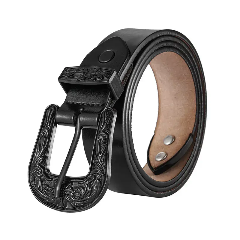 Women's Vintage Western Belt Brown Genuine Leather — feature 6