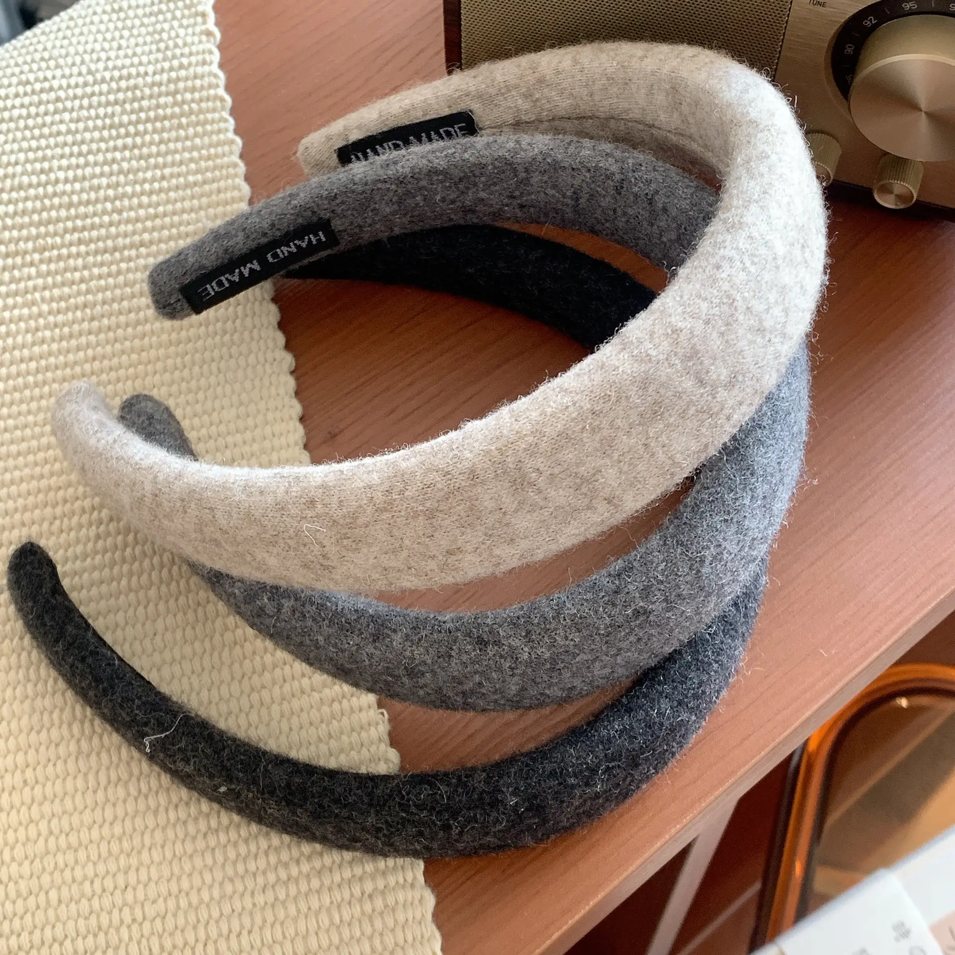 Women Wool Cranial Headband Grey 2023 Winter - Image 8