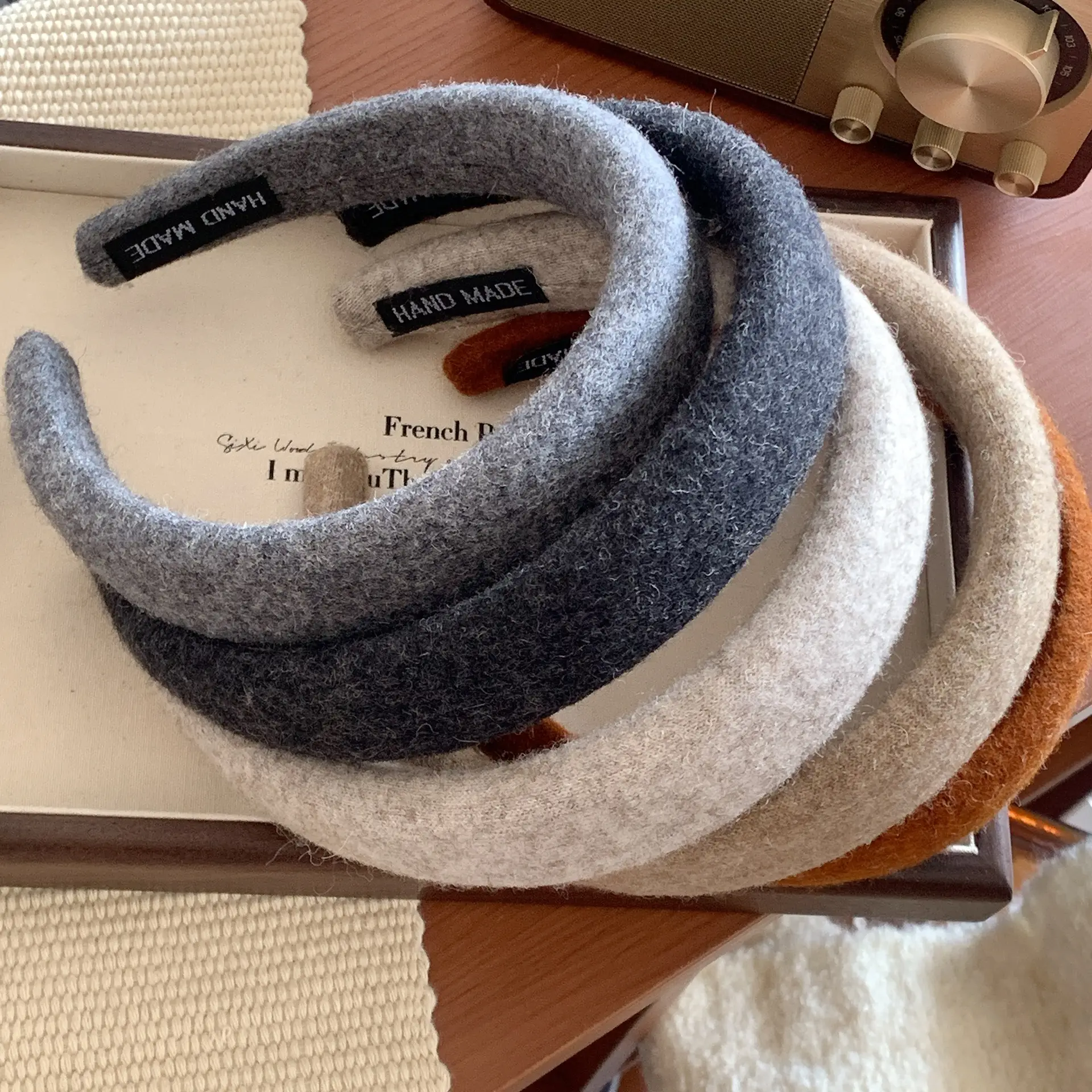 Women Wool Cranial Headband Grey 2023 Winter — feature 15